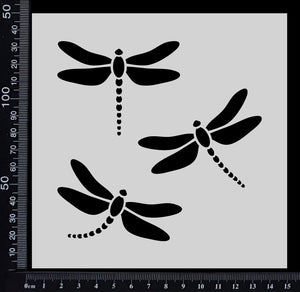 Dragonflies - A - Stencil - 150mm x 150mm