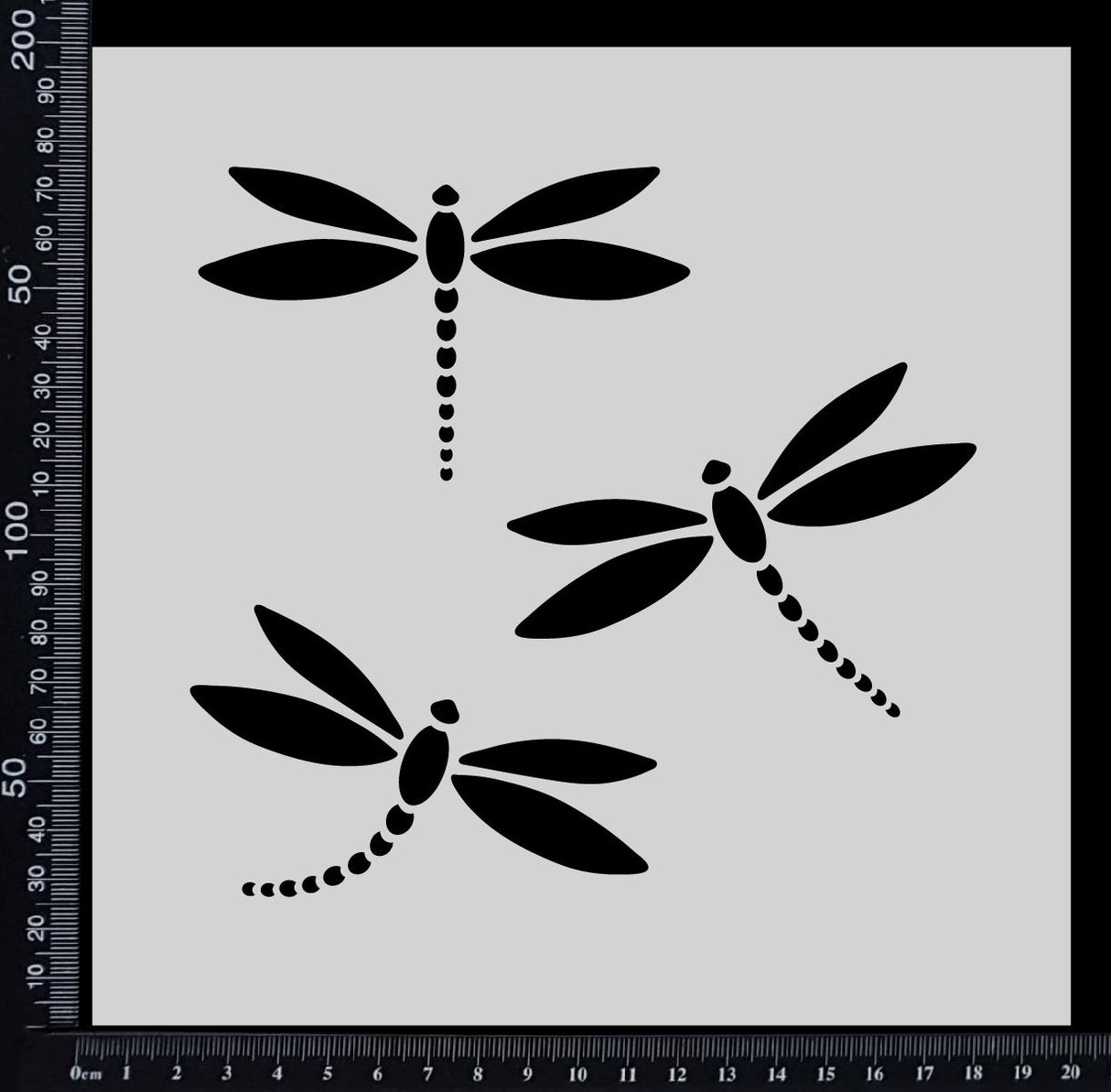 Dragonflies - B - Stencil - 200mm x 200mm