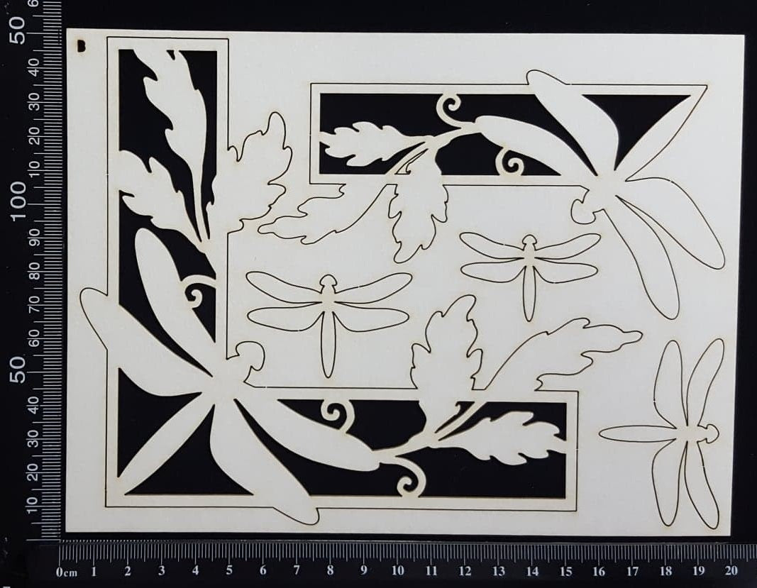 Dragonfly Corner Set - B - White Chipboard
