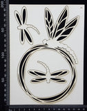 Dragonfly Frame - C - Large - White Chipboard