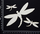 Dragonfly Set - AB - White Chipboard