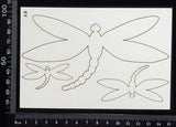 Dragonfly Set - AB - White Chipboard