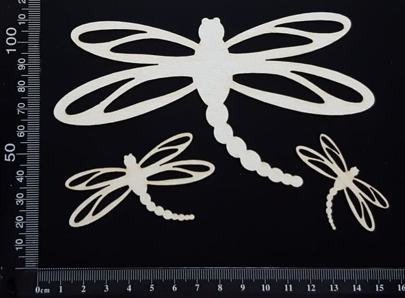 Dragonfly Set - AD - White Chipboard