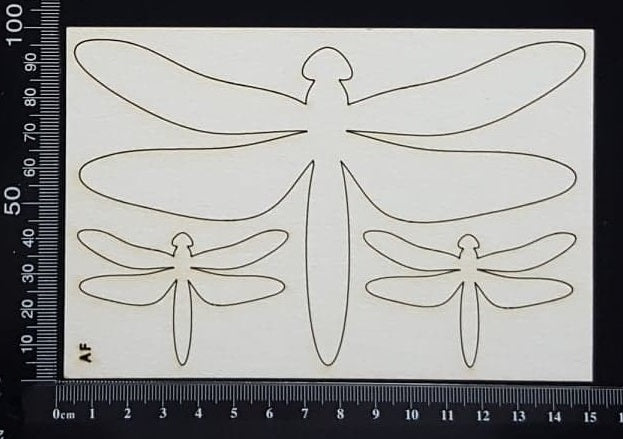 Dragonfly Set - AF - White Chipboard