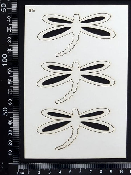 Dragonfly Set - BG - White Chipboard