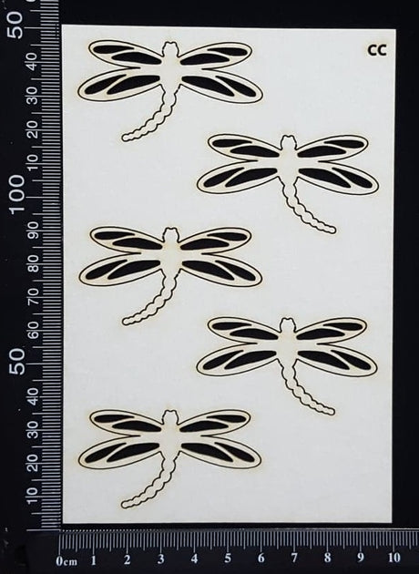 Dragonfly Set - CC - White Chipboard