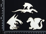 Dragons Set - A - White Chipboard
