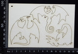 Dragons Set - B - White Chipboard