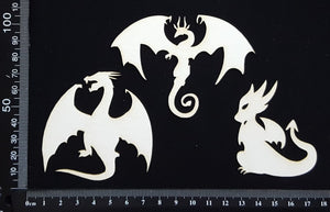 Dragons Set - B - White Chipboard