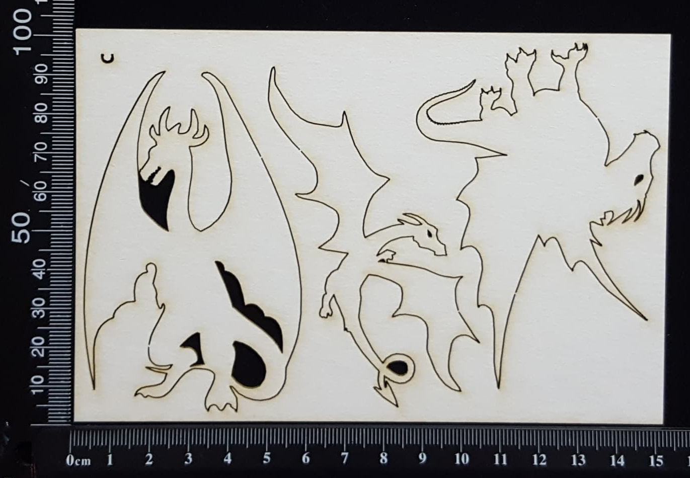 Dragons Set - C - White Chipboard