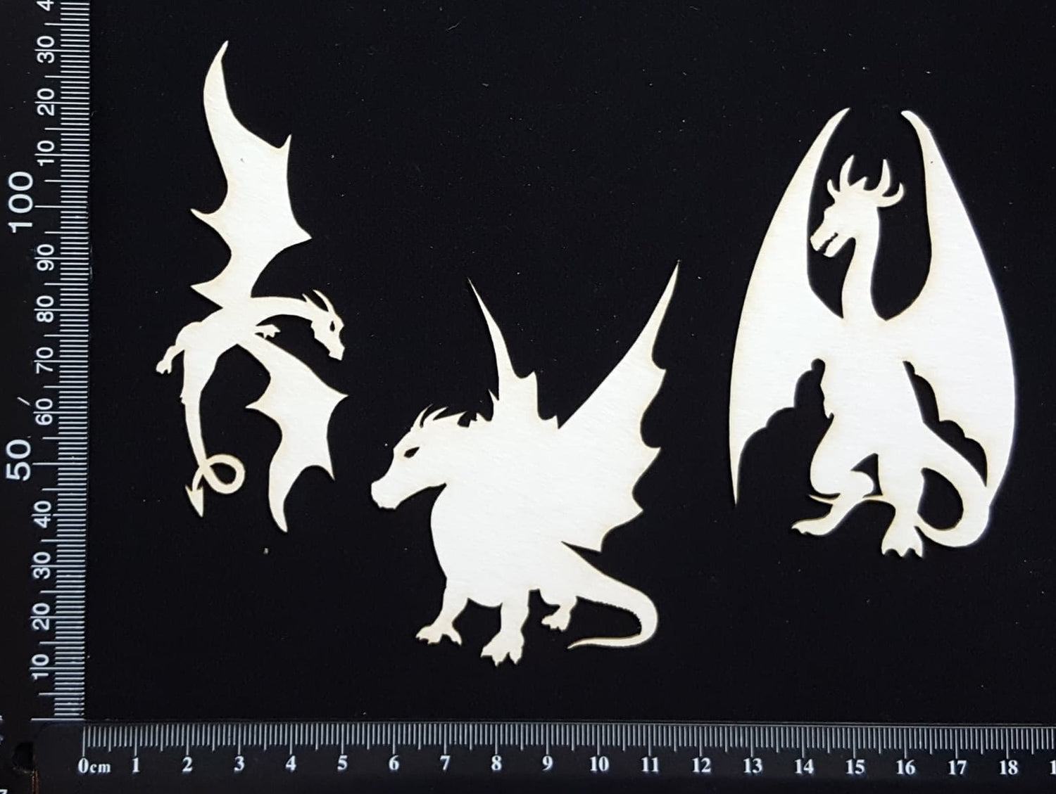 Dragons Set - C - White Chipboard