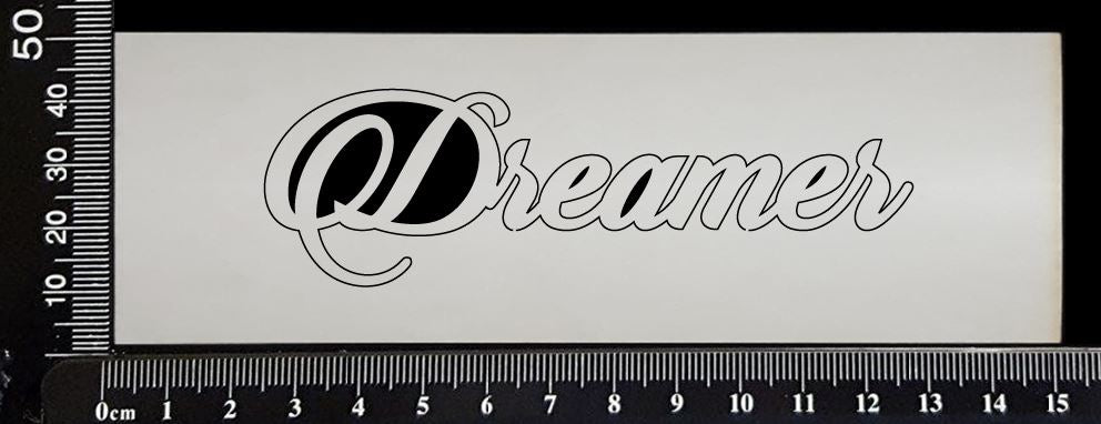 Sandscript Word - Dreamer - White Chipboard