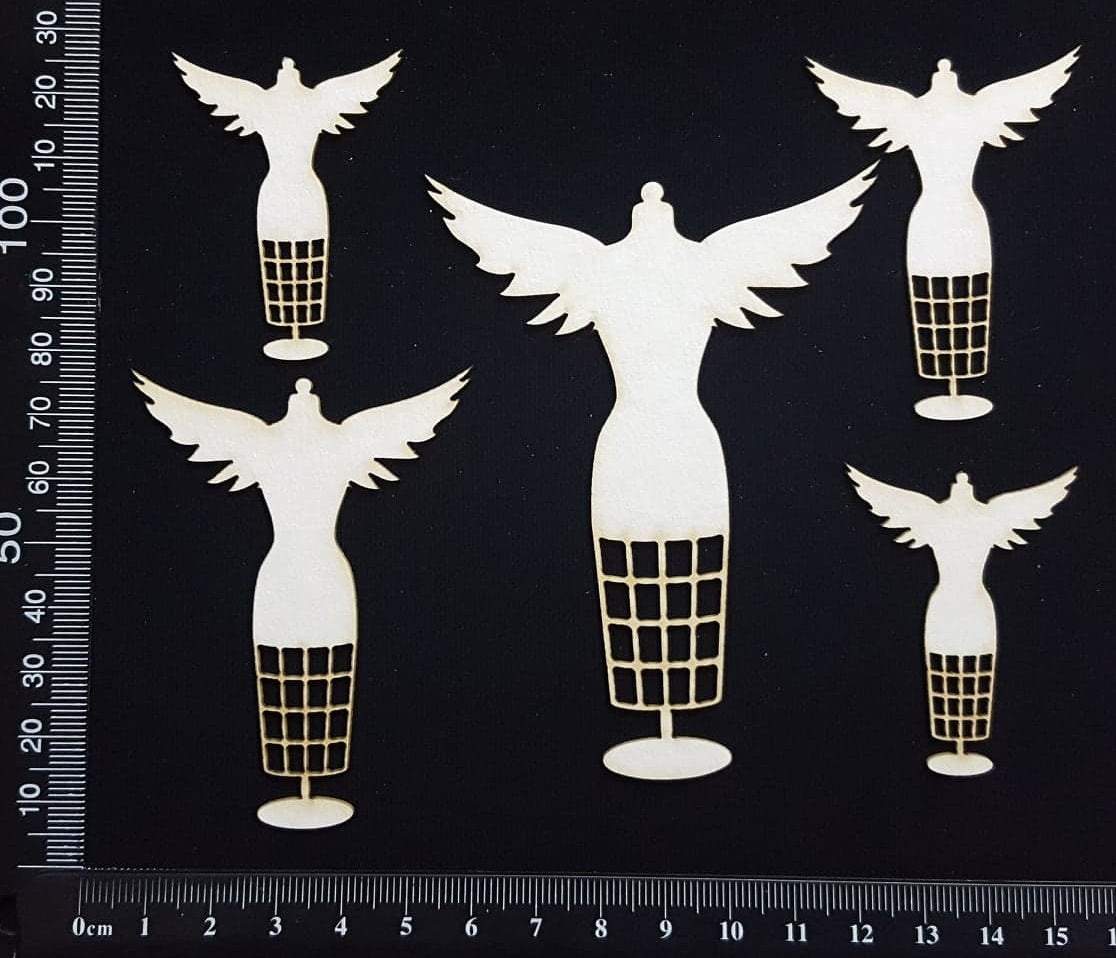 Dressforms Set - D - White Chipboard