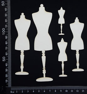 Dressforms Set - B - White Chipboard