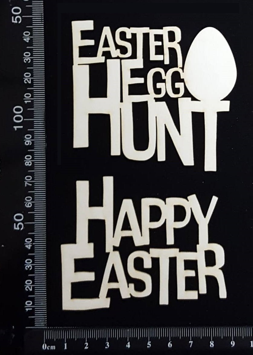 Easter Words Set - A - White Chipboard