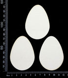 Easter Eggs - B - Medium - White Chipboard