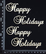 Elegant Words - Happy Holidays - White Chipboard
