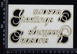 Elegant Word Set - Seasons Greetings - White Chipboard