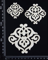 Elegant Flourish Set - White Chipboard