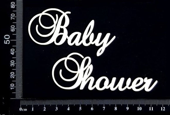 Elegant Word Set - Baby Shower - White Chipboard