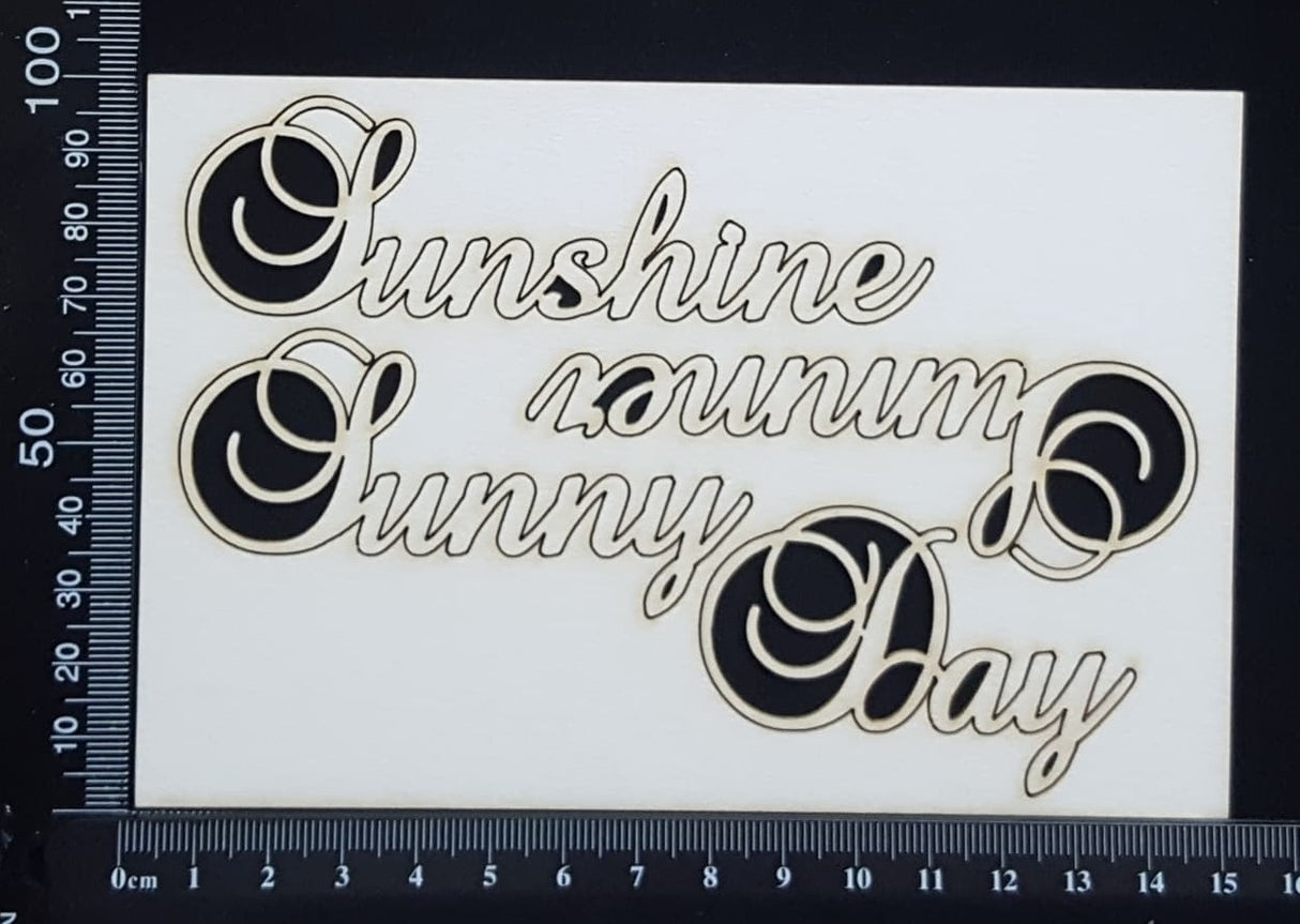 Elegant Word Set - Sunshine Summer Sunny Day - White Chipboard