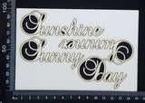 Elegant Word Set - Sunshine Summer Sunny Day - White Chipboard