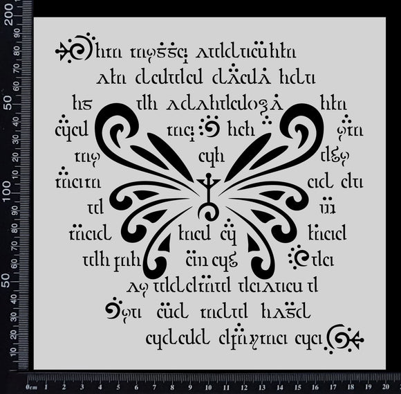 Elvish Wings - Stencil - 200mm x 200mm