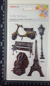 Embossed Stickers - Vintage Paris Elements - (ES-1014)