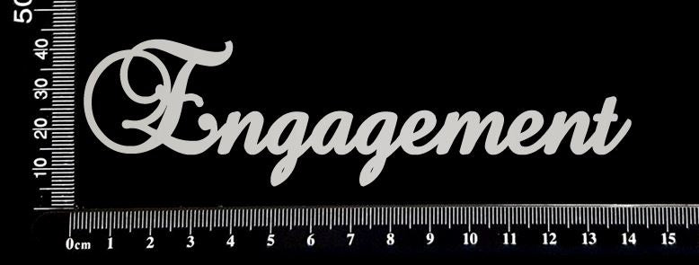 Elegant Word - Engagement - White Chipboard