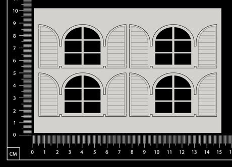 Engraved Windows - D - Small - White Chipboard