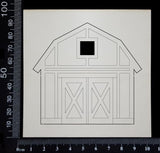 Laser Engraved Barn - White Chipboard