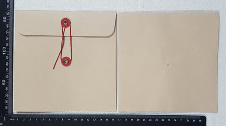 Kraft Envelopes - Tie Down - Set of 6 - (Size 160mm x 160mm)