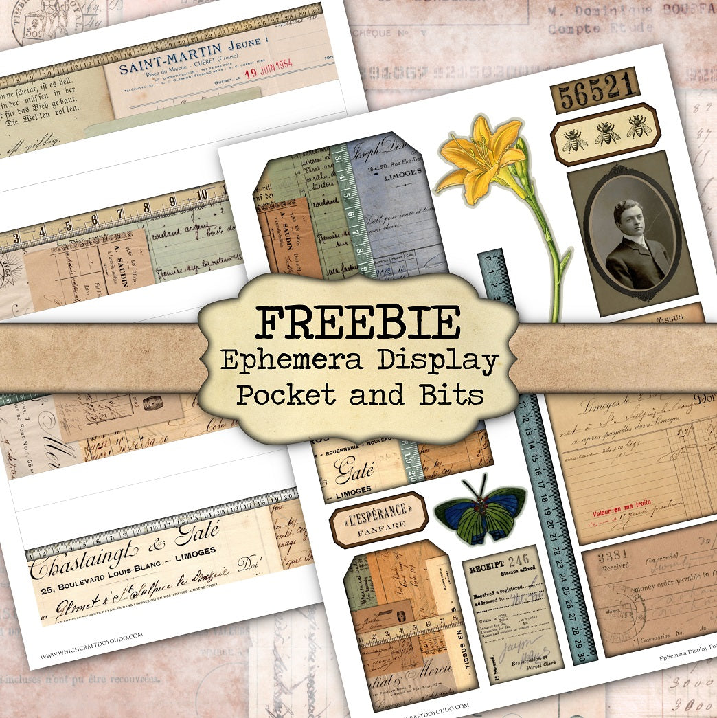 FREEBIE - Ephemera Display Pocket and Bits - DI-10220 - Digital Download