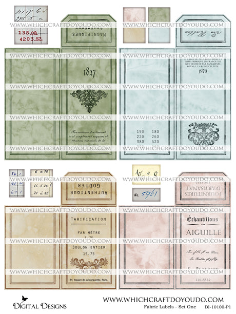 Fabric Labels - Set One - DI-10100 - Digital Download