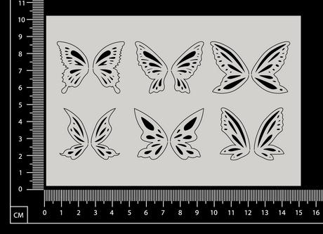 Fairy Wings Set - E - White Chipboard