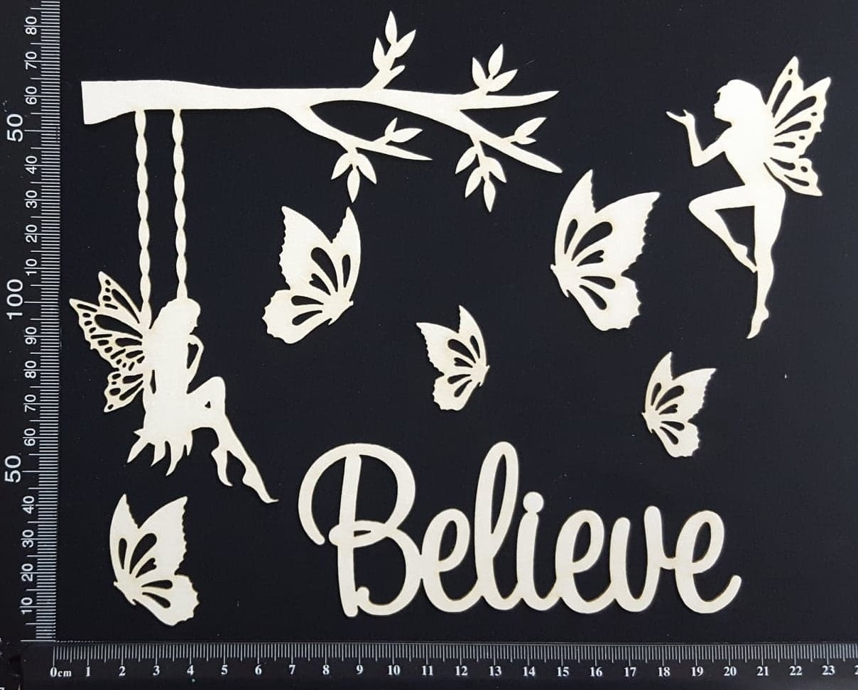 Fairy Corner Set - White Chipboard