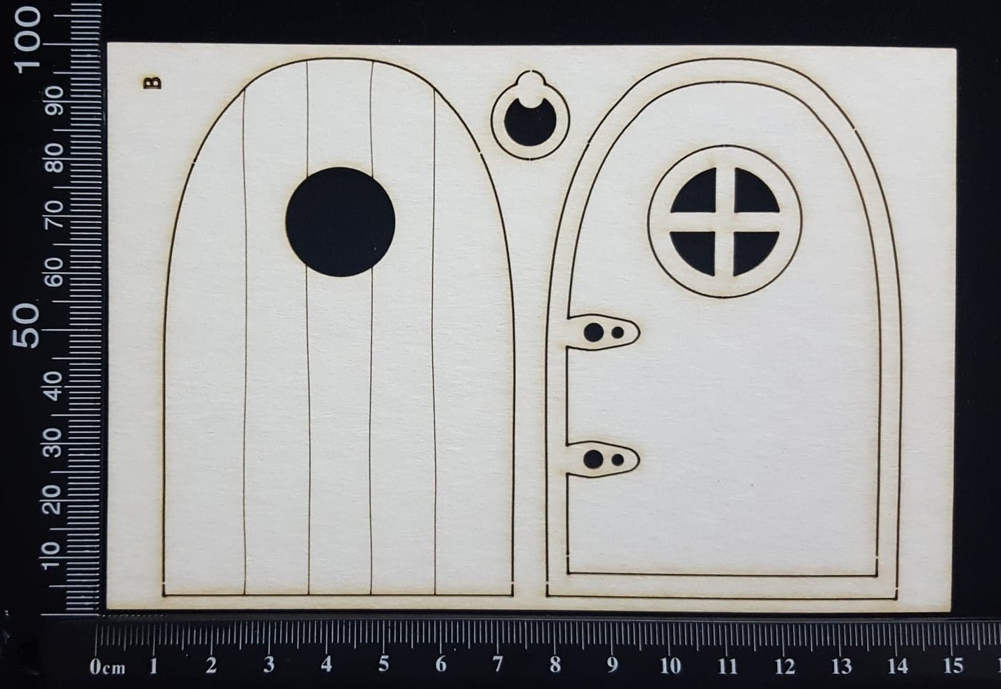 Fairy Door and Window - Layering Set - B - White Chipboard