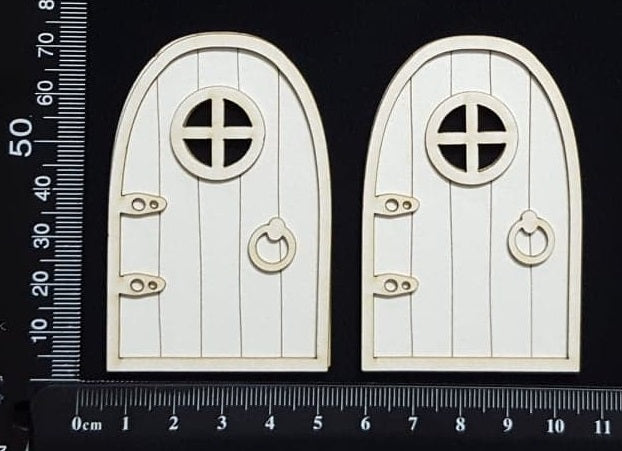 Fairy Door and Window - Layering Set - D - White Chipboard