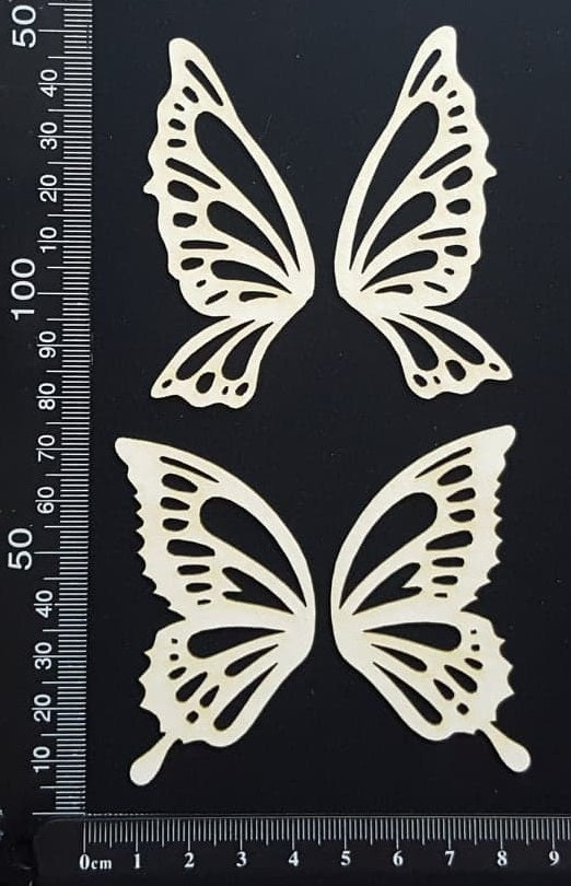 Fairy Wings Set - A - White Chipboard