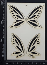 Fairy Wings Set - B - White Chipboard