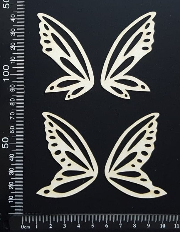 Fairy Wings Set - B - White Chipboard