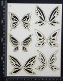 Fairy Wings Set - D - White Chipboard