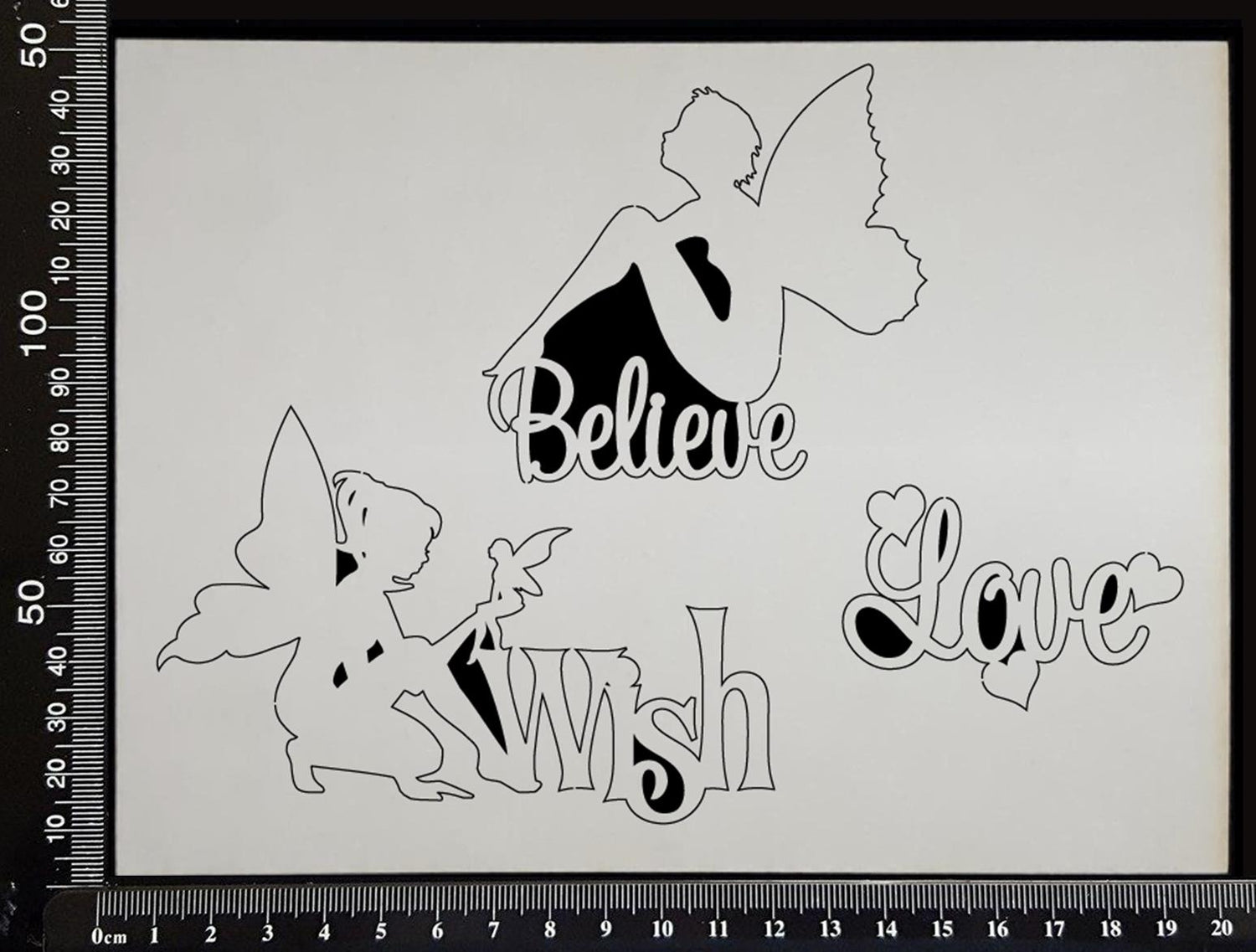 Fairy Word Set - C - White Chipboard