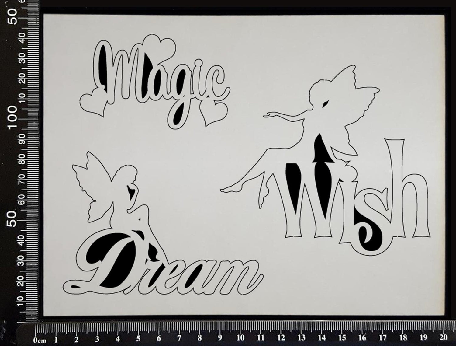 Fairy Word Set - D - White Chipboard