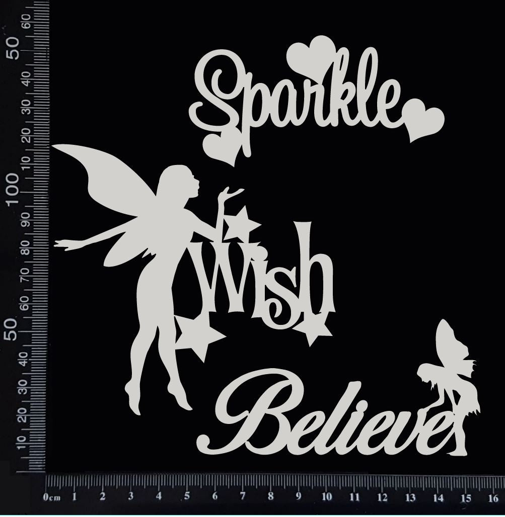 Fairy Word Set - E - White Chipboard
