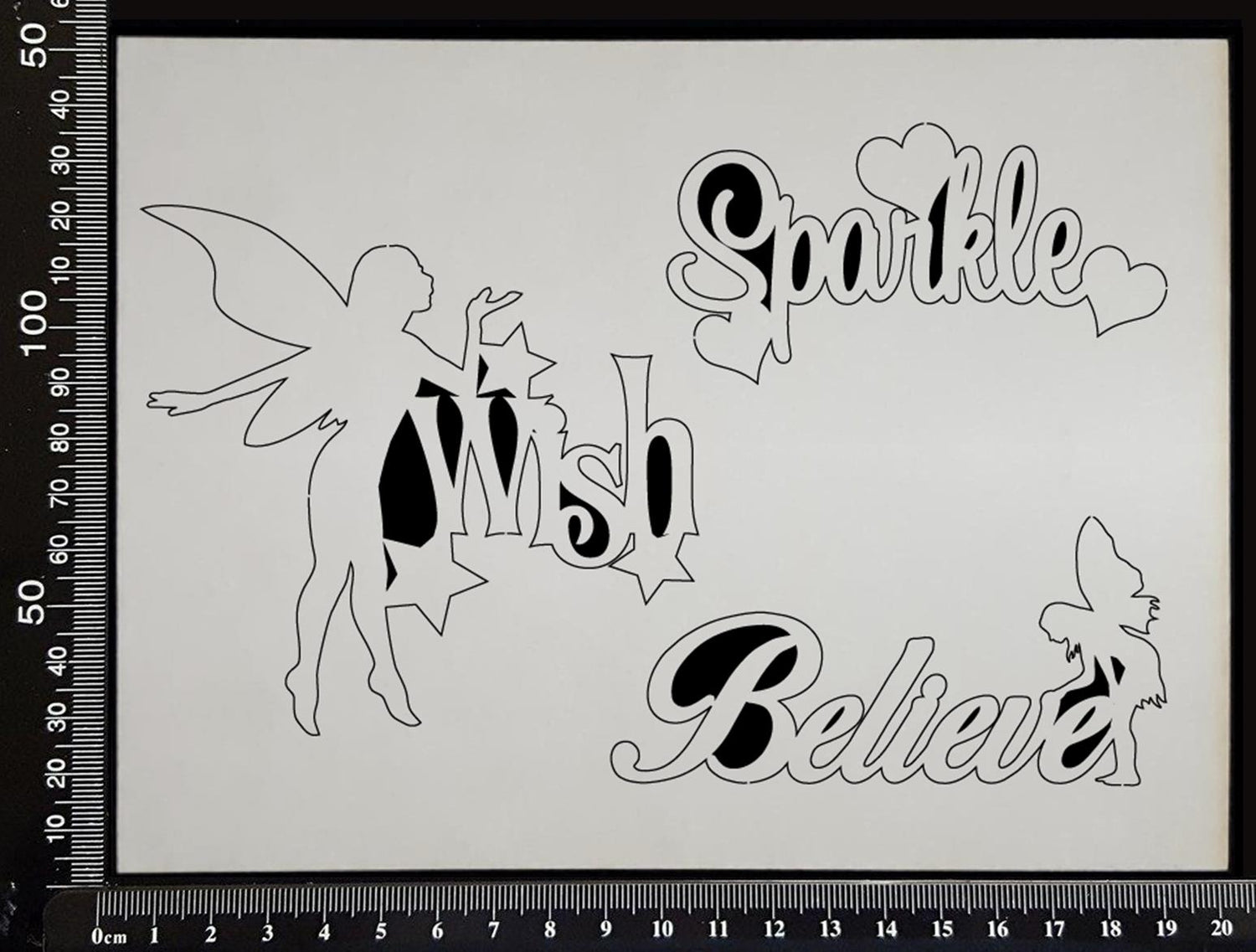 Fairy Word Set - E - White Chipboard