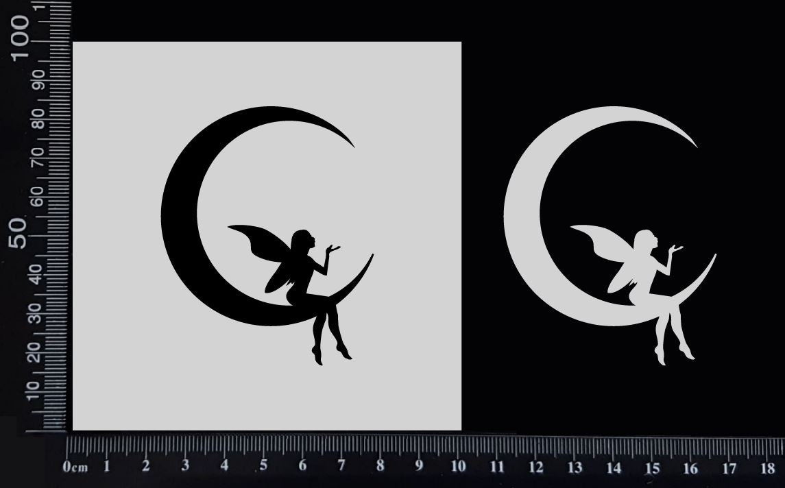 Fairy on a Moon - Stencil - 100mm x 100mm