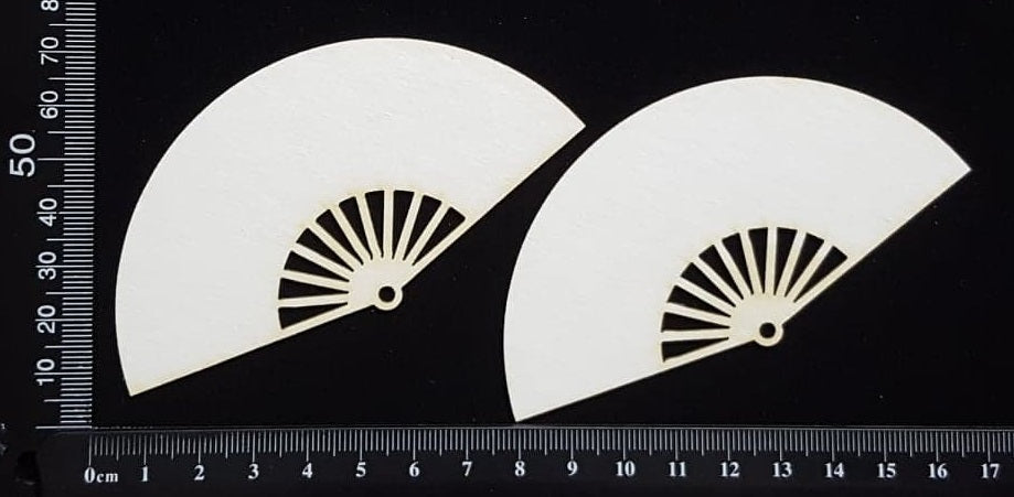 Fans - B - Set of 2 - Medium - White Chipboard