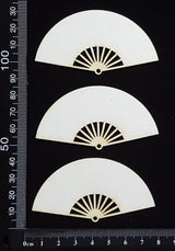 Fans - C - Set of 3 - Small - White Chipboard