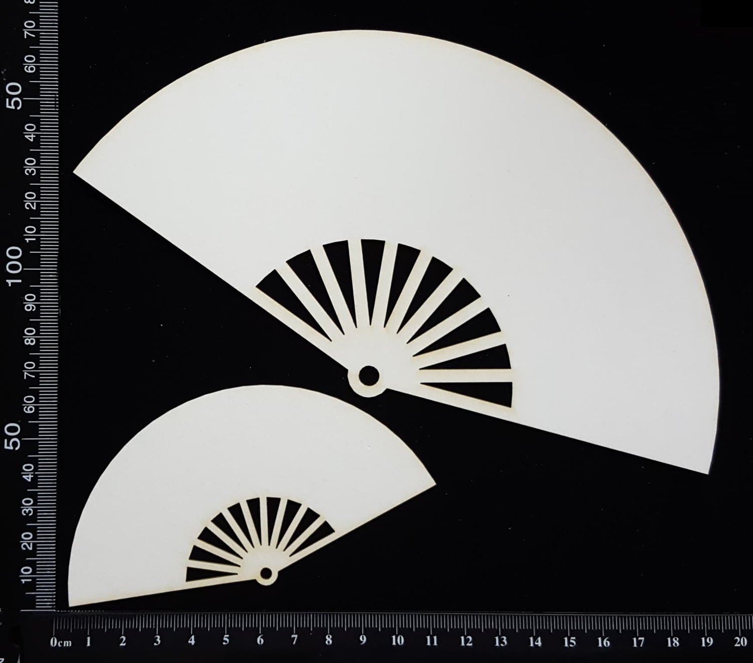 Fan - D - Extra Large - White Chipboard